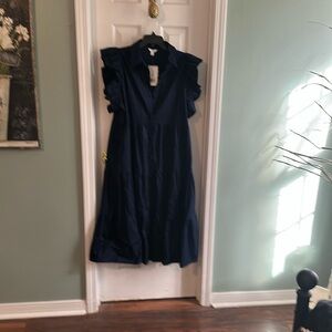 Navy midi dress cotton